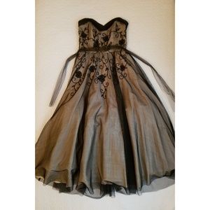Morgan & Co. Embellished Tulle Strapless Ballgown